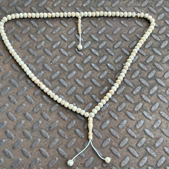 Handmade Tasbeeh Prayer Beads Tan Real Wood Beads Muslim Tasbeh Islamic - Picture 3 of 9